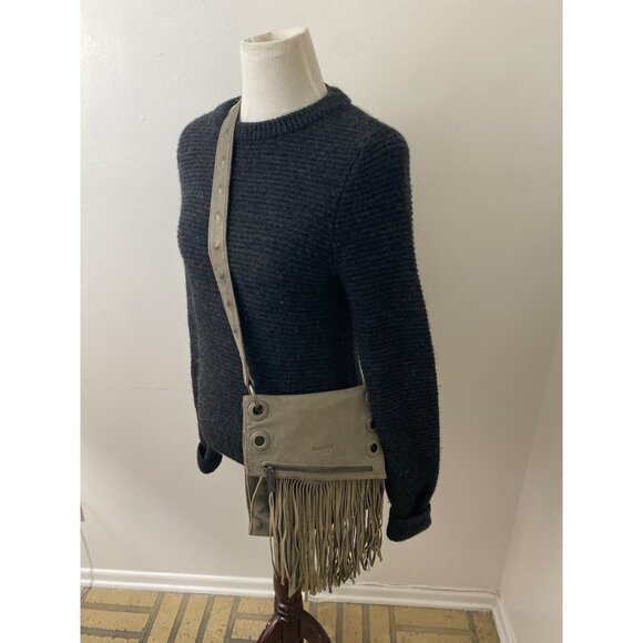 Hammitt Los Angeles Fringe Purse Bag Shoulder Crossbody Gray - Picture 2 of 11